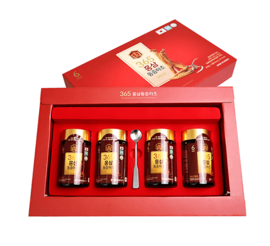 Cao Hồng Sâm Đông Trùng Hạ Thảo 365 Korean Red Ginseng Cordyceps 4 Lọ