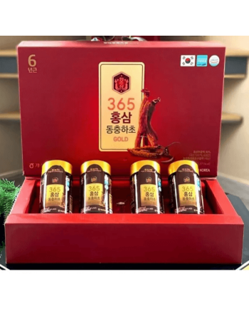 Cao Hồng Sâm Đông Trùng Hạ Thảo 365 Korean Red Ginseng Cordyceps 4 Lọ