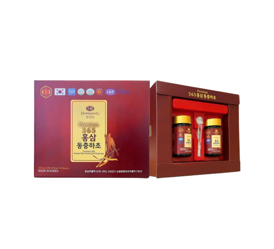 Cao hồng sâm đông trùng hạ thảo Hankwanjang Hộp 2 lọ x 250g