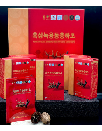 Nước Chiết Xuất Hắc Sâm Nhung Hươu Đông Trùng Hạ Thảo Ginseng King Korean Black Ginseng Deer Antlers Cordyceps Nước Chiết Xuất Hắc Sâm Nhung Hươu Đông Trùng Hạ Thảo Ginseng King Korean Black Ginseng Deer Antlers Cordyceps