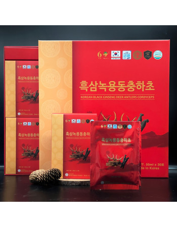 Nước Chiết Xuất Hắc Sâm Nhung Hươu Đông Trùng Hạ Thảo Ginseng King Korean Black Ginseng Deer Antlers Cordyceps Nước Chiết Xuất Hắc Sâm Nhung Hươu Đông Trùng Hạ Thảo Ginseng King Korean Black Ginseng Deer Antlers Cordyceps