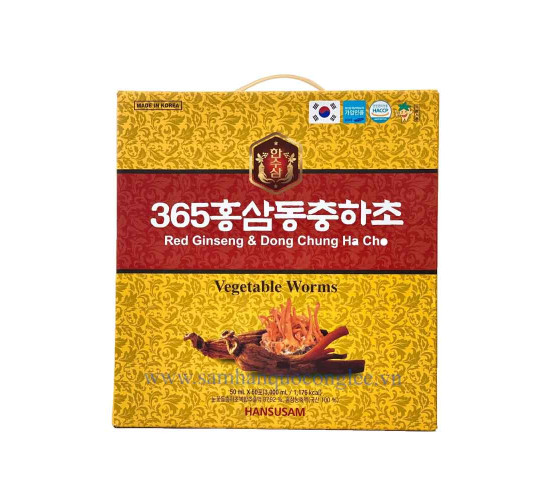 Nước Hồng Sâm Đông Trùng 365 Hansusam 60 gói x 50ml