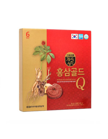Nước Hồng Sâm Nhung Hươu Linh Chi Gold Q Hàn Quốc Hộp 30 Gói x 50ml Nước Hồng Sâm Nhung Hươu Linh Chi Gold Q Hàn Quốc Hộp 30 Gói x 50ml