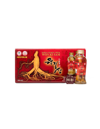 Nước Hồng Sâm Hàn Quốc Dạng Chai Có Củ Won Ki Sam Hộp 10 Chai x 120ml Nước Hồng Sâm Hàn Quốc Dạng Chai Có Củ Won Ki Sam Hộp 10 Chai x 120ml